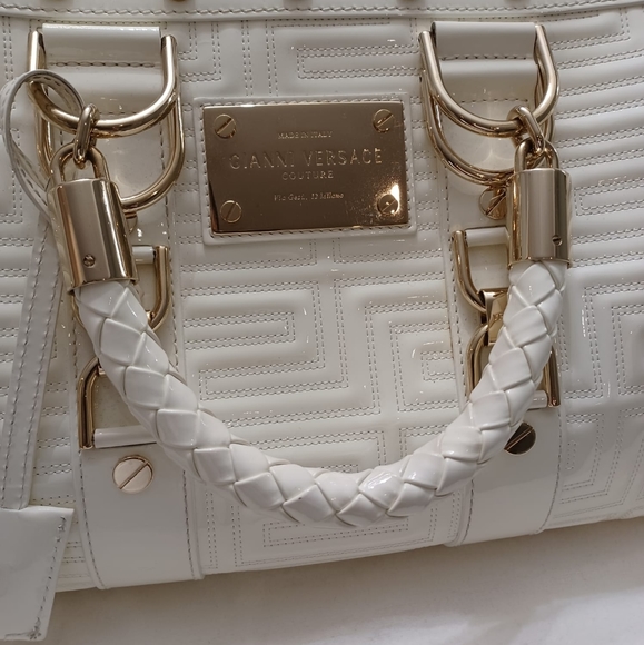 Gianni Versace White Quilted Patent Bag "Snap Out of It" Bag - Picture 2 of 13